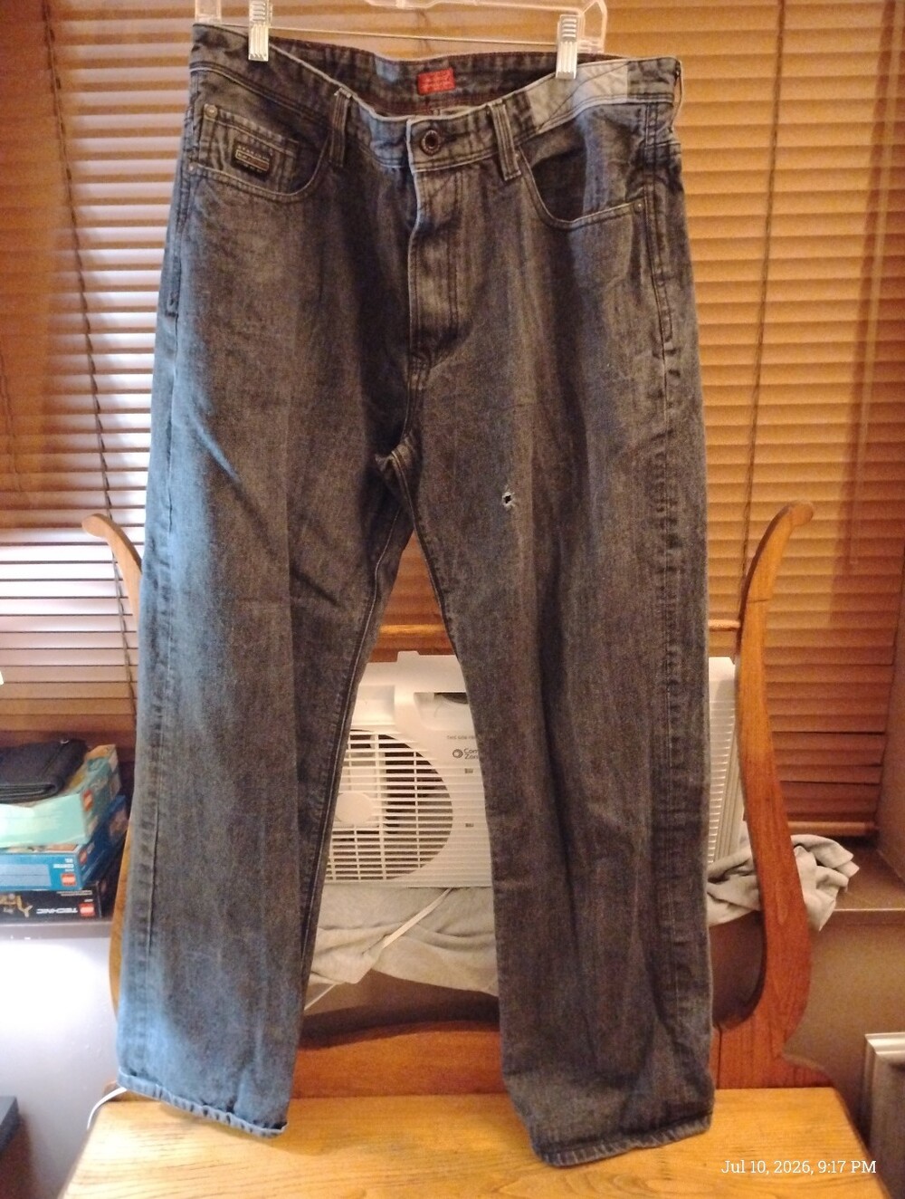 Sean John NY, NY Men's Black & Grey Washed Jeans - Relaxed Fit Size 36W 32L